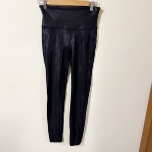 Spanx Womens Black Faux Leather Leggings Size Medium